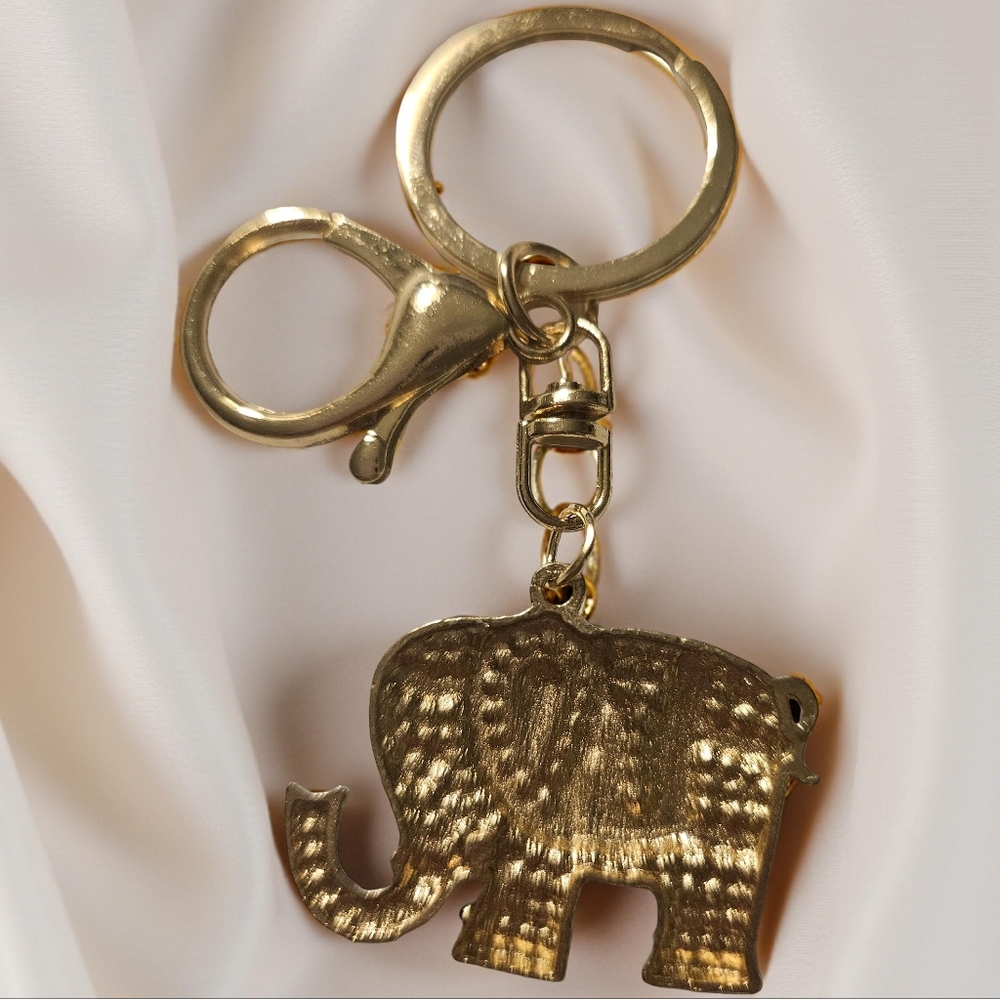 Elephant Rhinestone Keychain Blue - Picture 3 of 4